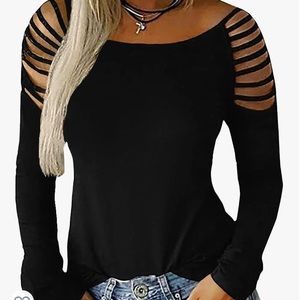 Size XL long sleeve cold shoulder top